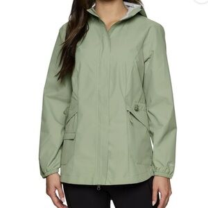 AVALANCHE Women’s Ripstop GREEN Waterproof Rain Jacket Size XS w/Hood